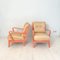 Mid-Century Italian Color & Beige Leather Lounge Chairs, 1950s, Set of 2 5
