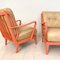 Mid-Century Italian Color & Beige Leather Lounge Chairs, 1950s, Set of 2 9