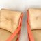 Mid-Century Italian Color & Beige Leather Lounge Chairs, 1950s, Set of 2 4