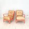 Mid-Century Italian Color & Beige Leather Lounge Chairs, 1950s, Set of 2 1
