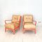 Mid-Century Italian Color & Beige Leather Lounge Chairs, 1950s, Set of 2, Image 1