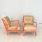 Mid-Century Italian Color & Beige Leather Lounge Chairs, 1950s, Set of 2, Image 11