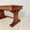 Art Deco Italian Desk or Writing Table in Walnut with Black Leather Top, 1920s 12