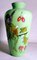 French Opaline Green Glass Jars with Hand Painted Sprites, Set of 2 6