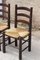 Chaises de Ferme Brutalistes en Bois et Paille, France, 1950s, Set de 4 7