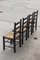 Brutalist Farm Chairs in Wood & Straw, France, 1950s, Set of 4, Image 8