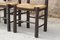 Brutalist Farm Chairs in Wood & Straw, France, 1950s, Set of 4, Image 9