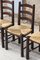 Brutalist Farm Chairs in Wood & Straw, France, 1950s, Set of 4 6