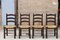 Brutalist Farm Chairs in Wood & Straw, France, 1950s, Set of 4 3