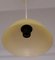 Ceiling Lamp with Cream Plastic Mount & Yellow Patterned Glass Shade from ARO, 1960s 2