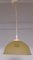 Lampada da soffitto in plastica color crema e paralume in vetro giallo di ARO, anni '60, Immagine 1