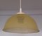 Deckenlampe mit cremefarbener Kunststoffhalterung & gelb gemustertem Glasschirm von ARO, 1960er 3