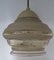 Mid-Century Ceiling Lamp with Cream Bakelite Mount and Gold & Cream Glass Shade, 1950s 2
