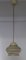 Mid-Century Deckenlampe mit cremefarbener Halterung aus Bakelit und Schirm aus goldfarbenem & cremefarbenem Glas, 1950er 1