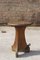 Brutalist Solid Wood & Wrought Iron Farm Stool, 1950s 3