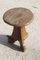 Brutalist Solid Wood & Wrought Iron Farm Stool, 1950s 1