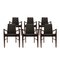 Mid-Century Danish Modern Mahogany and Leather Armchairs From Dyrlund, Set of 6 1