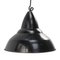 Vintage Industrial French Black Enamel Pendant Lights, Image 1