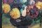 Quignon, Blumenstrauß in einer schwarzen Vase, 1950er, Öl auf Leinwand, gerahmt 9