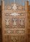Hand Carved Solid Teak Folding Screen with Brass Inlaid Detail 4