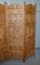 Hand Carved Solid Teak Folding Screen with Brass Inlaid Detail 3