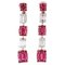 Boucles d'Oreilles en Or Rose 18 Carats avec Rubis et Diamants 1