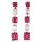 Ruby and Diamond 18 Karat Rose Gold Dangle Earrings, Image 1