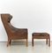 Mid-Century Model 2204 Wingback Chair & Ottoman by Børge Mogensen for Fredericia, Set of 2 1