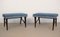 Holz und Samt Poufs, Italien, 1960er, 2er Set 13