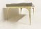 Vintage Gray Bench with Brass Frame, Italy, 1970s 6