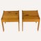 Scandinavian Slatted Pine Coffee Nesting Table Bench with Stools, 1970s, Set of 3 6