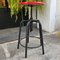 Industrial Red Adjustable Stool from GIED, Italy, 1970s 9