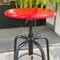 Industrial Red Adjustable Stool from GIED, Italy, 1970s 5