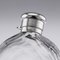 19th Century English Victorian Solid Silver and Glass Huge Hip Flask, 1874, Image 8