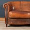 20th Century Dutch Two Seater Tan Sheepskin Leather Sofa 8