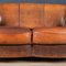 20th Century Dutch Two Seater Tan Sheepskin Leather Sofa 9