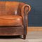 20th Century Dutch Two Seater Tan Sheepskin Leather Sofa 10
