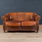 20th Century Dutch Two Seater Tan Sheepskin Leather Sofa 2