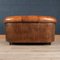 20th Century Dutch Two Seater Tan Sheepskin Leather Sofa 5
