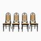 Thonet-Style Chairs in Curved Beech Wood and Vienna Straw Sitting, 1980s, Set of 4, Image 1