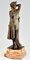Joanny Durand, Art Deco Sculpture of Woman with Hat, 1930, Bronze, Image 3