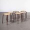 French Stacking School Stools in Brown, 1960s, Set of 6 6