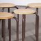 French Stacking School Stools in Brown, 1960s, Set of 6 2