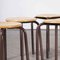 French Stacking School Stools in Brown, 1960s, Set of 6 5