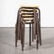 French Stacking School Stools in Brown, 1960s, Set of 6, Image 3