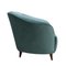 Fauteuils Mid-Century en Velours Vert, Italie, 1950, Set de 2 3