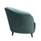 Moderne italienische Mid-Century Sessel aus grünem Samt, 1950, 2er Set 3