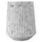 Striped Wide Vase in White Carrara Marble 1