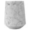 Striped Wide Vase in White Carrara Marble, Image 1