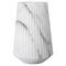 Medium Striped Vase in White Carrara Marble 1